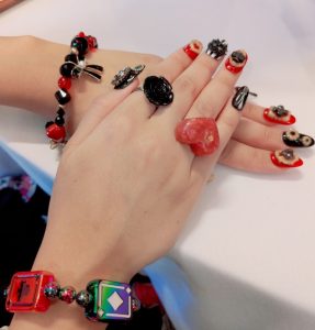 close up of my nails at the mixer, made by Tottemo ii