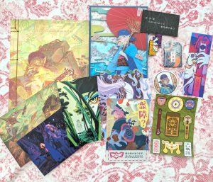 The Mononoke zine with beautiful merch!