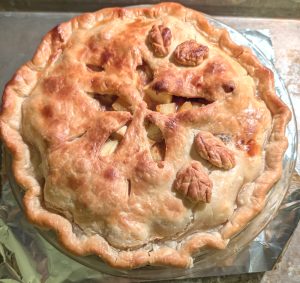 photograph of homemade historical apple tart pie