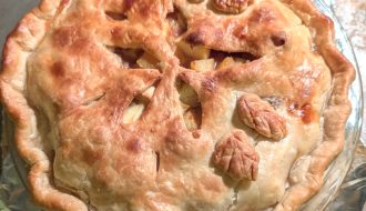 photograph of homemade historical apple tart pie