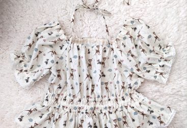 photograph of a cotton peasant top made of Disney's Bambi fabric