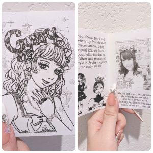 collage photo of gyaru zine cover and interior, black and white