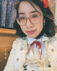 selfie of classic lolita coord with jacket worn at Lavendou Restaurant