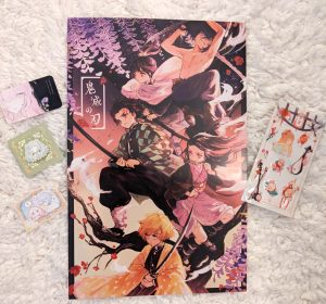 photo of fanart and merch from https://www.nono.moe/