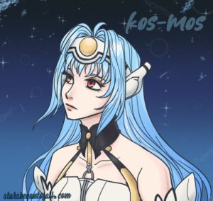 portrait of Kos-mos, character from the Xenoblade videogame series
